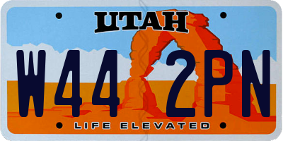 UT license plate W442PN
