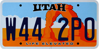 UT license plate W442PO