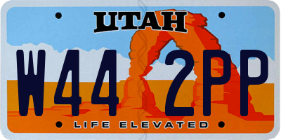 UT license plate W442PP