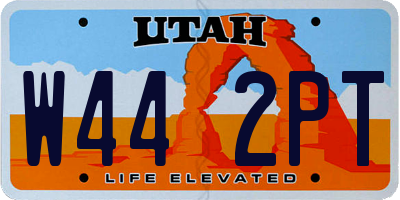 UT license plate W442PT
