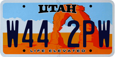 UT license plate W442PW