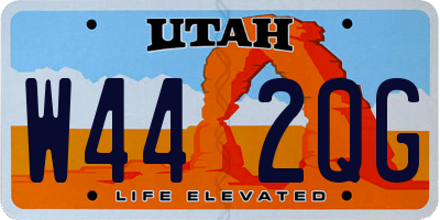 UT license plate W442QG
