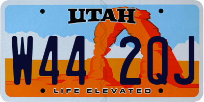 UT license plate W442QJ