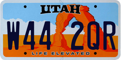 UT license plate W442QR