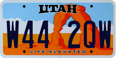 UT license plate W442QW