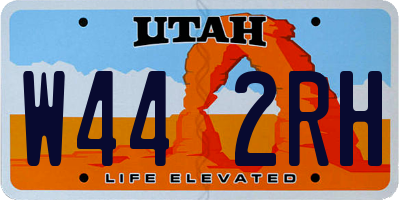 UT license plate W442RH