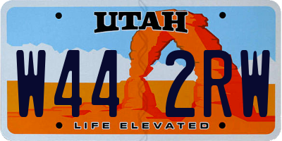 UT license plate W442RW