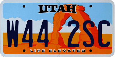 UT license plate W442SC