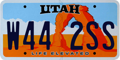 UT license plate W442SS