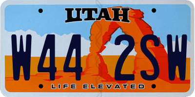 UT license plate W442SW