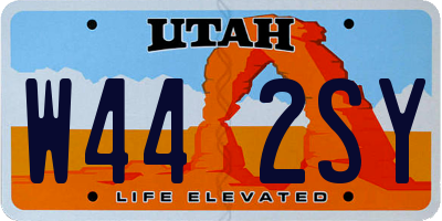 UT license plate W442SY