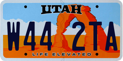 UT license plate W442TA
