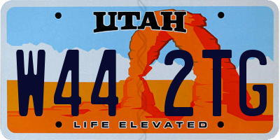 UT license plate W442TG
