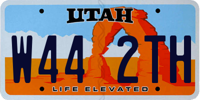 UT license plate W442TH