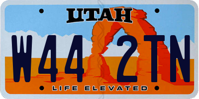 UT license plate W442TN