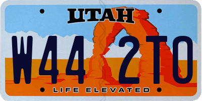 UT license plate W442TO