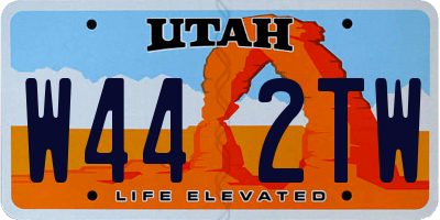 UT license plate W442TW
