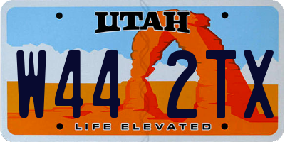 UT license plate W442TX