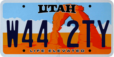 UT license plate W442TY