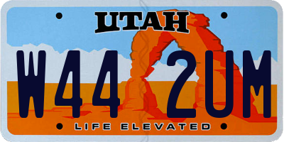 UT license plate W442UM