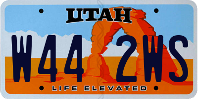 UT license plate W442WS
