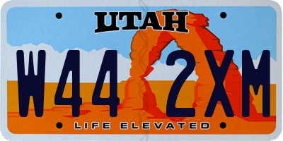 UT license plate W442XM