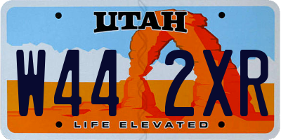 UT license plate W442XR