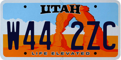 UT license plate W442ZC