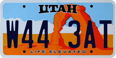 UT license plate W443AT