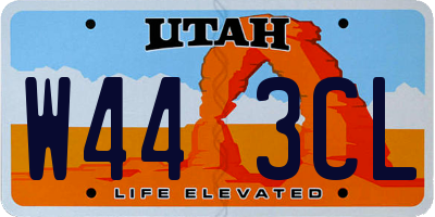 UT license plate W443CL