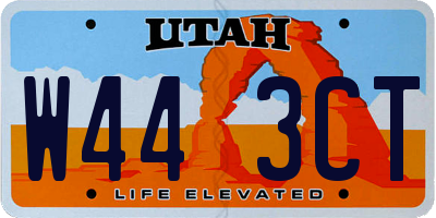 UT license plate W443CT