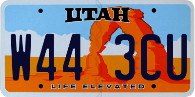 UT license plate W443CU