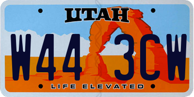 UT license plate W443CW