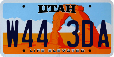 UT license plate W443DA