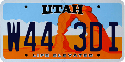 UT license plate W443DI