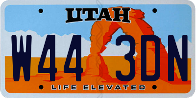 UT license plate W443DN