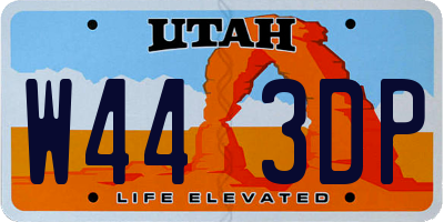 UT license plate W443DP
