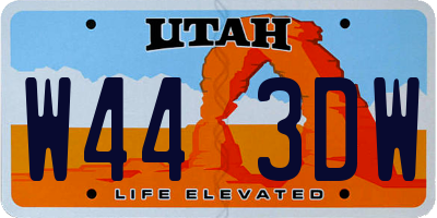 UT license plate W443DW
