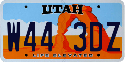 UT license plate W443DZ