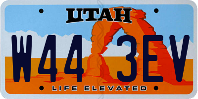 UT license plate W443EV