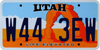 UT license plate W443EW