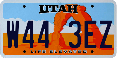 UT license plate W443EZ