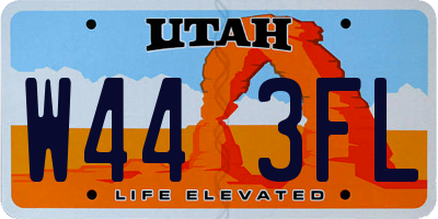 UT license plate W443FL