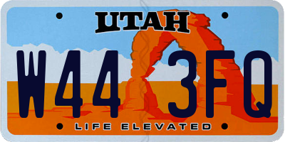 UT license plate W443FQ