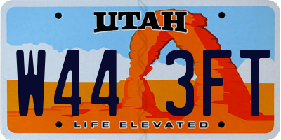 UT license plate W443FT