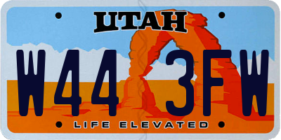 UT license plate W443FW