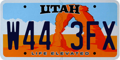 UT license plate W443FX