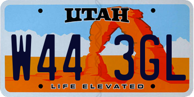 UT license plate W443GL