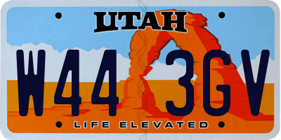 UT license plate W443GV