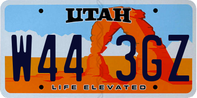 UT license plate W443GZ